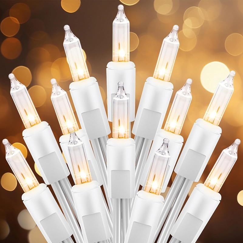 Brightown 50 Count 10 Feet Warm White Christmas Lights, Incandescent Bulb - String & Accent Lighting, product photo on a white background