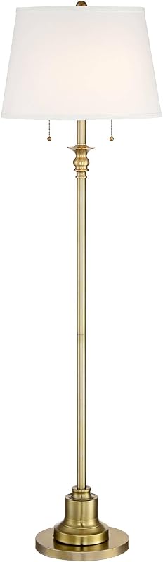 360 Lighting Spenser 58" Tall Brushed Antique Brass Traditional Floor Lamp - Floor Lamps, product photo on a white background