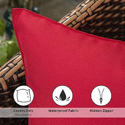 MIULEE Decorative Outdoor Waterproof Christmas Pillow Covers 18x18 Red - image 3 of 4