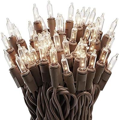 612 Vermont 50 Clear Incandescent Christmas String Lights Brown Wire Cord - image 2 of 4