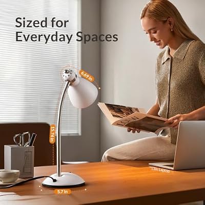 LEPOWER Metal Desk Lamp, Adjustable GooseNeck Reading Light for Bedroom - image 3 of 4