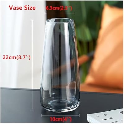 FANTESTICRYAN Modern Glass Vase, 8.7''H Decor Flower Vases, Crystal Grey - image 4 of 4