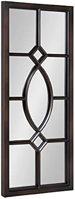 Kate and Laurel Cassat Window Wall Accent Mirror, 13" x 30", Dark Bronze, Rustic Windowpane Inspired Wall Decor - image 2 of 4