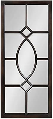 Kate and Laurel Cassat Window Wall Accent Mirror, 13" x 30", Dark Bronze, Rustic Windowpane Inspired Wall Decor - image 3 of 4