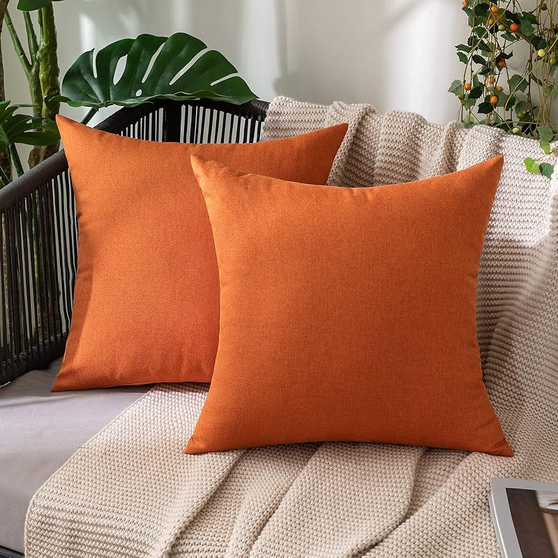 MIULEE Decorative Outdoor Pillow Covers Fall 18x18 Orange - Vases & Objects, product photo on a white background