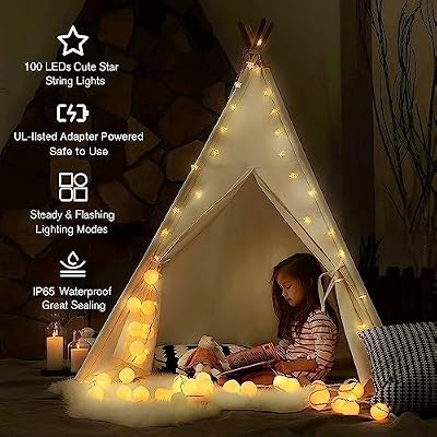 Minetom 33ft Plug in Star String Lights with Remote and Timer - image 4 of 4