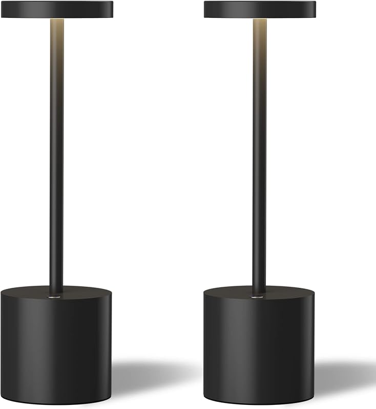 TBBGA LED Cordless Table Lamps Set of 2, 5000mAh Rechargeable Table Light - Table Lamps, product photo on a white background