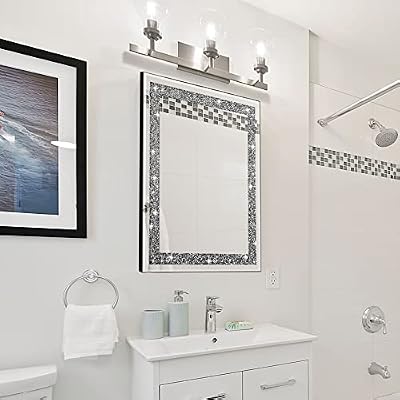 Rectangular Crystal Crush Diamond Mirror for Wall Decoration 20x16 Inch - image 4 of 4