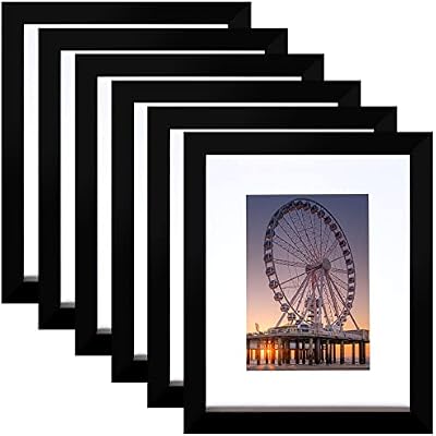 BESCRCL 8x10 Picture Frame Black Set of 6, Display Pictures 5x7 with Mat or 8x10 Without Mat for Wall Mounting or TableTop - image 2 of 4