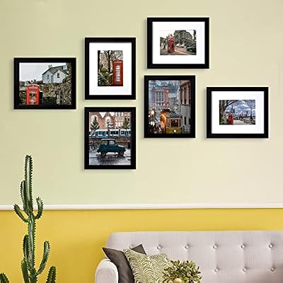 BESCRCL 8x10 Picture Frame Black Set of 6, Display Pictures 5x7 with Mat or 8x10 Without Mat for Wall Mounting or TableTop - image 3 of 4