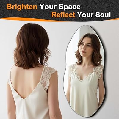 Delma Irregular Wall Mirror, 32"x14" Slim Vertical Wavy Design - image 3 of 4