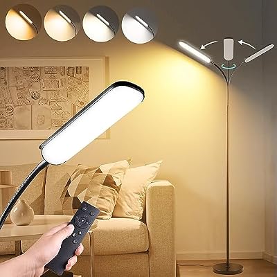 marctronic Floor Lamp, 18W 1800LM Super Bright LED Floor Lamp with Remote & Works with Smart Plug, Dimmable Timing Eye Caring Reading Lamps Floor Standing for Living Room Bedroom Office - image 2 of 4