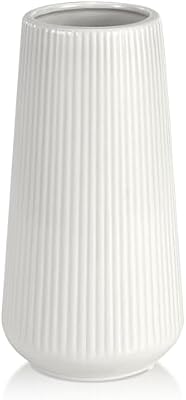 White Ceramic Vase, GUKJOB Small Cute Flower Vase for Pampas Grass, Home, Living Room, Dining Table, Farmhouse, Office Decor, Bedroom, Table, and Kitchen Shelf (White) - image 2 of 4