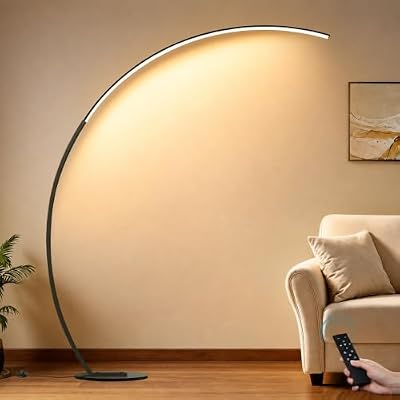 Dimmable LED Lamps for Living Room with 3 Color Temperatures, Ultra Bright 2000LM Arc Floor Lamps, Modern Standing Tall Lamp with Remote Control Reading Floor Lamp for Bedroom Office Classroom - image 2 of 4