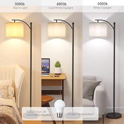 SUNMORY Arc Floor Lamp, Modern Floor Lamp with 3 Color Temperatures Bulb - image 3 of 4