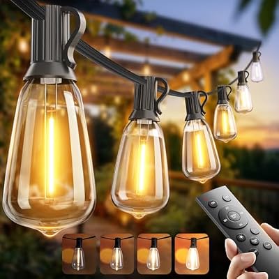addlon 100FT Outdoor String Lights ST38 LED with Remote Waterproof Dimmable - image 2 of 4