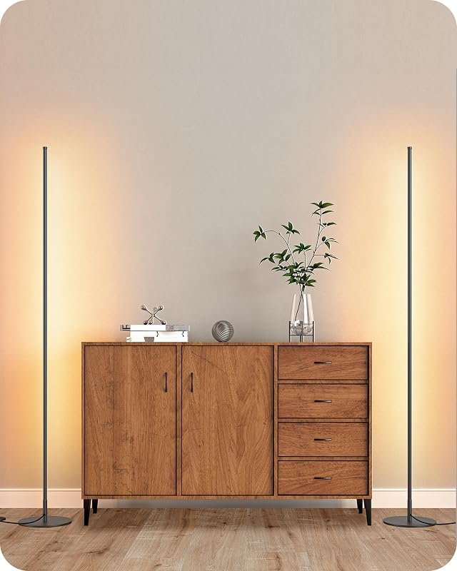 EDISHINE 2 Pack 57.5” Floor Lamp with Remote, Dimmable & 7 CCT Adjustable - Floor Lamps, product photo on a white background