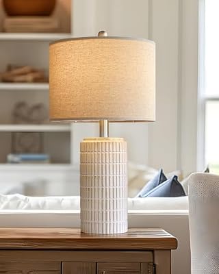 PoKat 23'' Bedside Table Lamp for Bedroom Nightstands, Modern Ceramic Decor - image 2 of 4