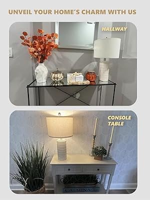 PoKat 23'' Bedside Table Lamp for Bedroom Nightstands, Modern Ceramic Decor - image 3 of 4