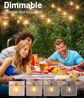 Tenmiro 200FT Outdoor String Lights, Ultra Long LED Patio Lights with Shatterproof High Brightness S11 Edison Bulbs, Outside Hanging Light Waterproof for Backyard Deck Porch Party Decor 2700K - image 4 of 4