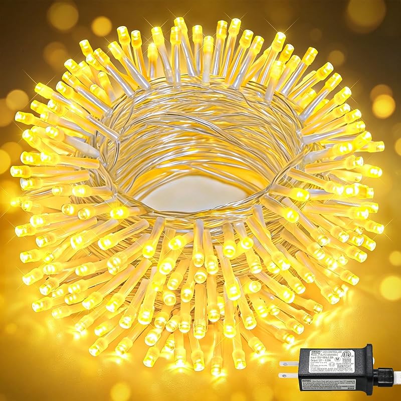 66FT 200 LED String Lights Indoor, Warm White Christmas Lights Outdoor - String & Accent Lighting, product photo on a white background
