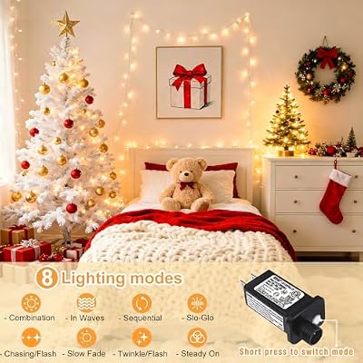 66FT 200 LED String Lights Indoor, Warm White Christmas Lights Outdoor - image 3 of 4