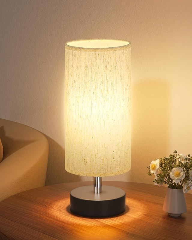 PartageiZ Small Table Lamp for Bedroom - Bedside Lamps for Night Stands - PartageiZ, photographed in a room setting