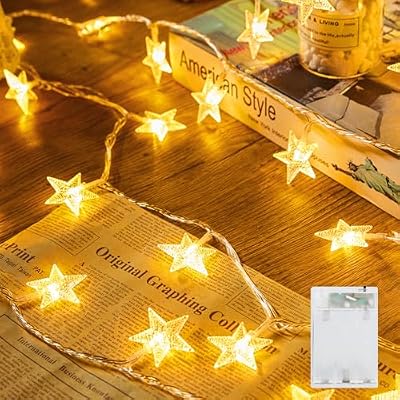 Minetom 50 LED Star String Lights, 17ft Fairy Lights Battery Operated - image 2 of 4