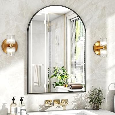 XRAMFY 24"x36" Black Arched Bathroom Mirror - Wall Mirror for Bedroom - image 2 of 4