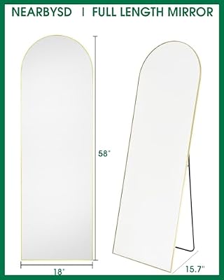 NEARBYSD 58"x18" Arched Full Length Mirror, Gold - image 4 of 4