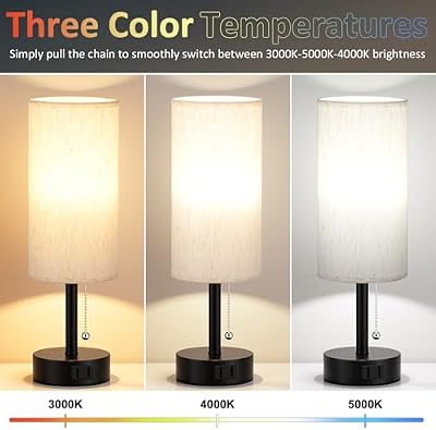 Fenmzee Bedside Table Lamps Set of 2 - Small Nightstand Lamp for Bedroom - image 3 of 4
