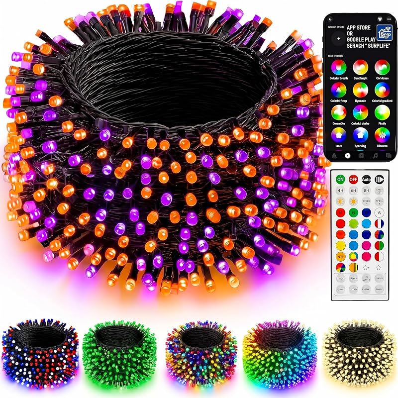 Dazzle Bright 66FT 200 LED Smart Color Changing Christmas Halloween Lights - String & Accent Lighting, product photo on a white background