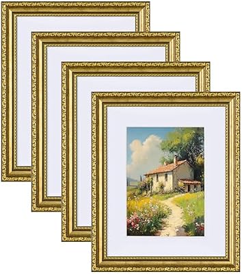 eletecpro 8x10 Vintage Picture Frame, Glass Cover, Gold, 4-Pack - image 2 of 4