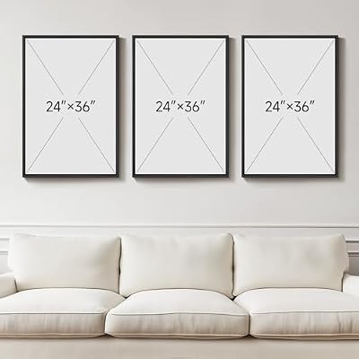 Framed Black and White Abstract Wall Art for Living Room, 3 Piece 24x36 In - image 4 of 4
