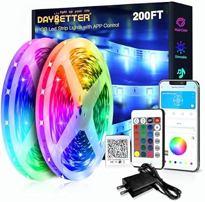 DAYBETTER LED Strip Lights 200ft 2 * 100ft RGB Music Sync Smart App Control - image 2 of 4