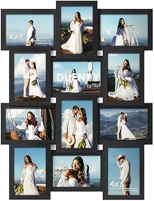 DUENPY 4x6 Collage Frame 12 Pack Glass Assembly Required Black - image 2 of 4
