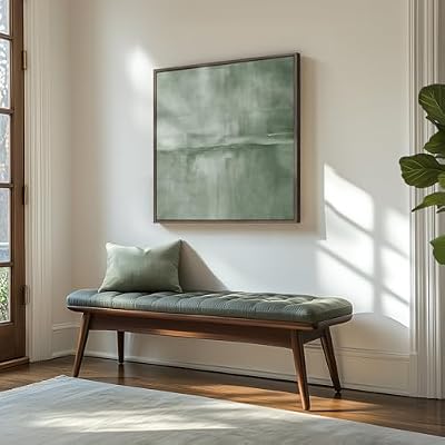 Framed Modern Green Abstract Wall Art Decor for Living Room, 30x30 In - image 3 of 4