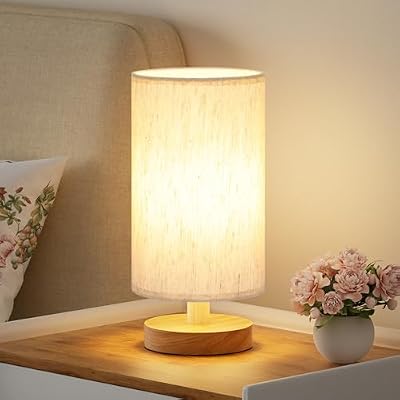 Fenmzee 9" Small Table Lamp for Bedroom - Inline Control with 3000K Bulb - image 2 of 4