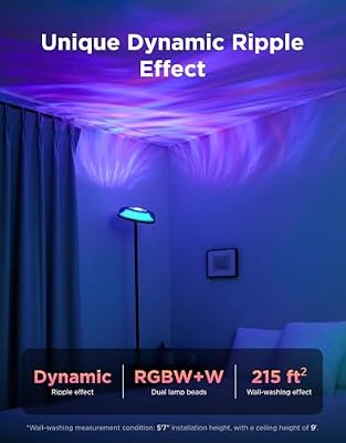 Govee Uplighter Floor Lamp for Living Room, RGBIC Ripple Projector - image 3 of 4