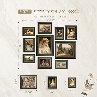 DUENPY Vintage 10 Pack Multi Size Gallery Frame Black - image 3 of 4