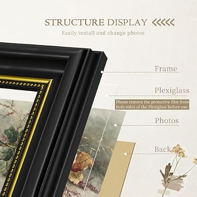 DUENPY Vintage 10 Pack Multi Size Gallery Frame Black - image 4 of 4