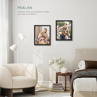 PEALSN 8x10 Picture Frame Set of 6, Wall or Tabletop, Black Woodgrain - image 3 of 4