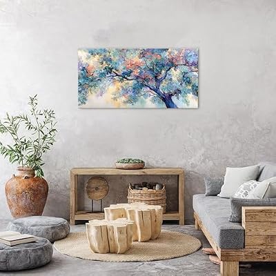 Abstract Wall Art Colorful Tree Flower Canvas Picture for Living Room Watercolor Blossom Trees Wall Decor Pastel Forest Landscape Painting Nature Scenery Poster Artwork Home Office Decorations 20x40" - image 4 of 4