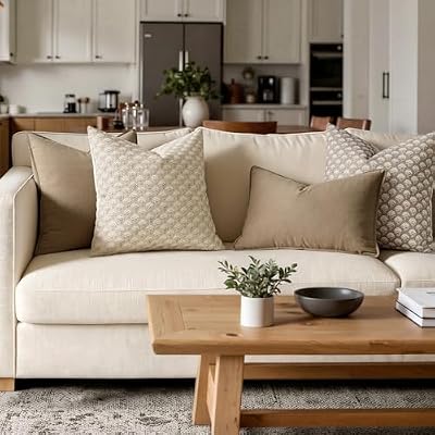 MIULEE Floral Print Decorative Pillow Covers 18x18, Light Taupe - image 4 of 4
