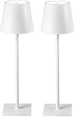 CHLORANTHUS 2 Pack Cordless Table Lamps, 3 Colors Stepless Dimming, 5000mAh Rechargeable Battery LED Desk Lamp for Bedroom/Couple Dinner/Desk/Cafe/Dining Room/Terrace - image 2 of 4