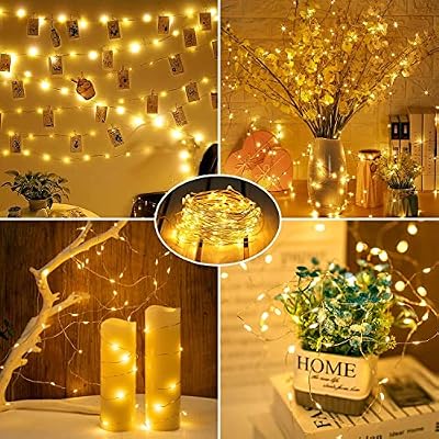 4 Pack LED Fairy Lights Battery Operated 20FT 60 LEDs Silver Wire String Lights Twinkle Lights Starry Fairy Lights for Bedroom Christmas Wedding Party Indoor Outdoor Decorations, Warm White - image 4 of 4