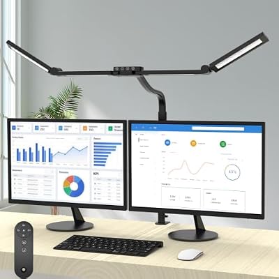 24W Bright Led Desk Lamp with Remote, 1500LM Architect Desk Light for Home Office with 4 Adjustable Light Bars & Clamp, Gooseneck Tall Drafting Table Lighting for Computer Monitor Hobby Puzzle - image 2 of 4