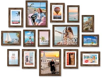 decorUhome 15 Pack Assorted Picture Frame Set for Wall & Tabletop, PF15BN - image 2 of 4