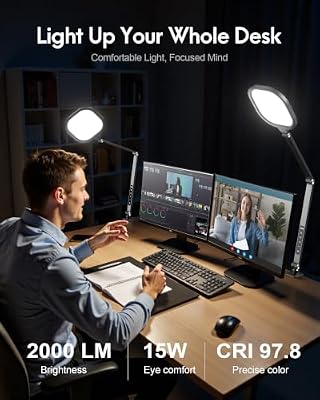 LitONES Remote LED Desk Lamp with Clamp, 2000LM, 30 Modes, Metal Arm - image 3 of 4