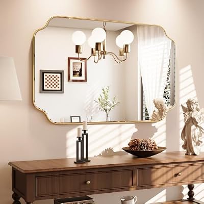 Kelly Miller 32"x48" Gold Foil Scalloped Decorative Wall Mirror - image 2 of 4